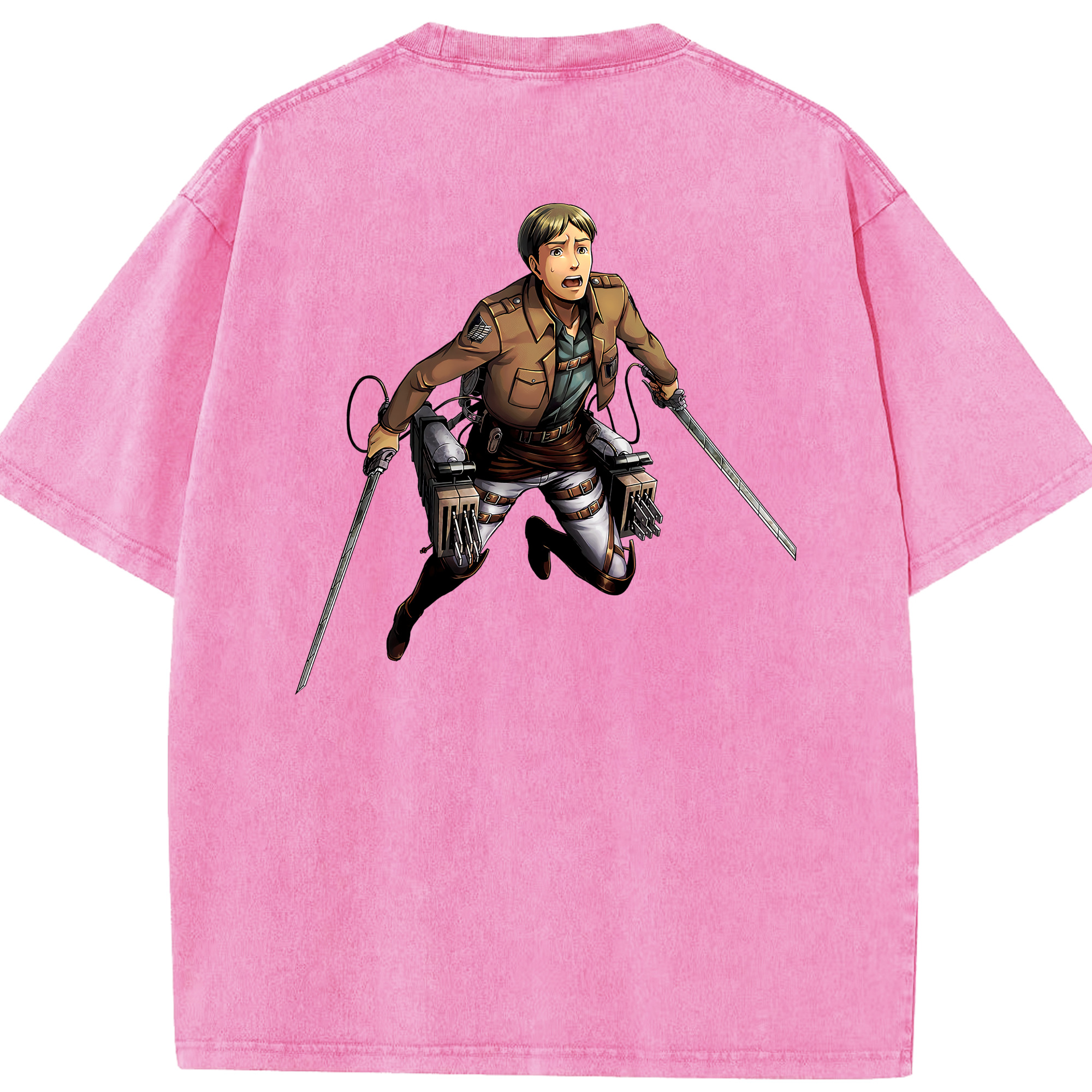 （画像用） 進撃の巨人 Attack on Titan 綿100% ヴィンテージ風 半袖Tシャツ（背面プリント）